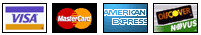 Visa Amex Master Card Discover Credit Cards Accepted