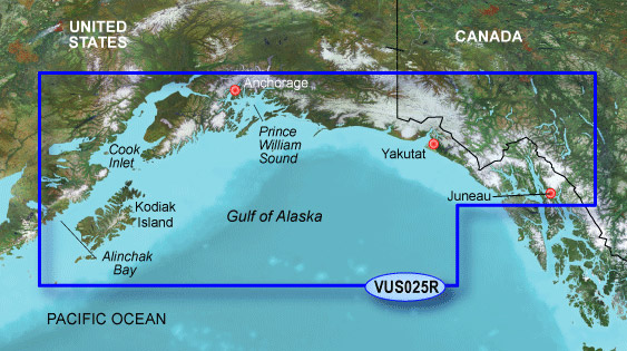 Garmin Bluechart G2 Vision Anchorage to Juneau Chart - VUS025R