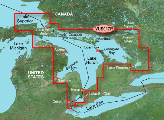 Garmin Bluechart G2 Vision Lake Huron Chart - VUS017R