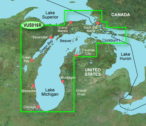 Garmin Bluechart G2 Vision Lake Michigan Chart - VUS016R