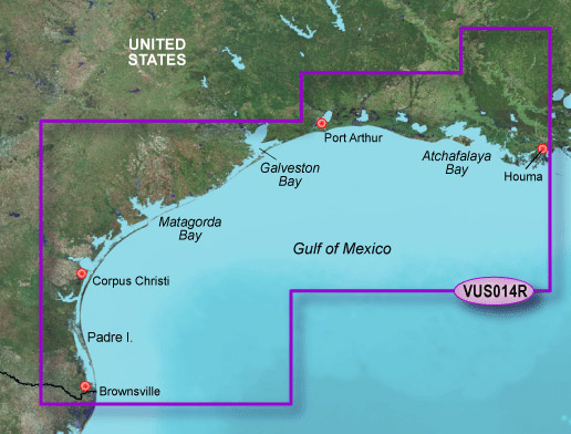 Garmin Bluechart G2 Vision Morgan City to Brownsville Chart - VUS014R