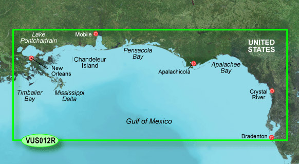 Garmin Bluechart G2 Vision Tampa to New Orleans Chart - VUS012R