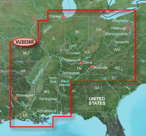 Garmin Bluechart G2 Vision Inland Rivers - VUS036R