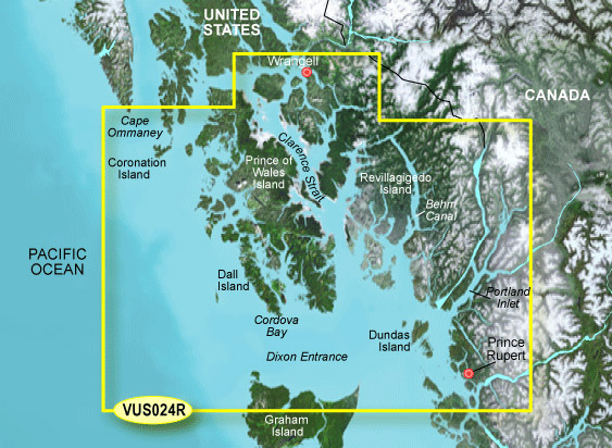 Garmin Bluechart G2 Vision Wrangell to Dixon Entrance Chart - VUS024R
