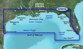 Garmin Bluechart G2 Vision VUS515L Key Largo to Brownsville