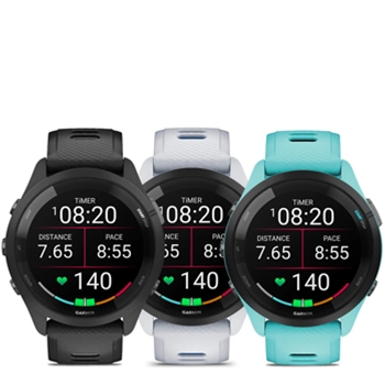 Garmin Forerunner 265 Running Smartwatch - Black and Powder Gray