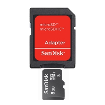 8GB microSDHC Card with SD Adapter Blank