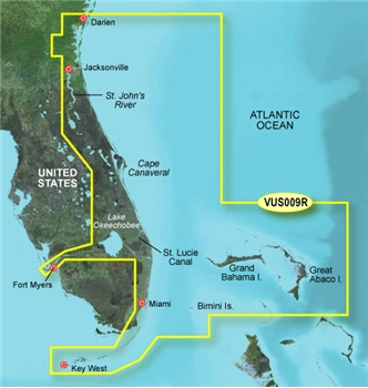 Garmin Bluechart G3 Vision Jacksonville to Key West Chart - VUS009R