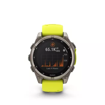 Garmin Fenix 8 47mm Sapphire Solar Titanium with Amp Yellow/Graphite Band