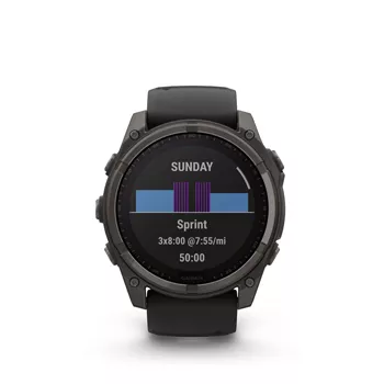 Garmin Fenix 8 51mm Sapphire Solar Carbon Gray DLC Titanium with Black/Pebble Gray Band