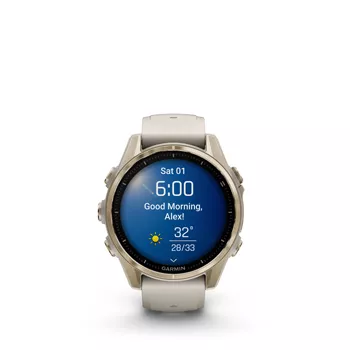 Garmin Fenix 8 43mm Sapphire Soft Gold with Fog Gray / Dark Sandstone Band