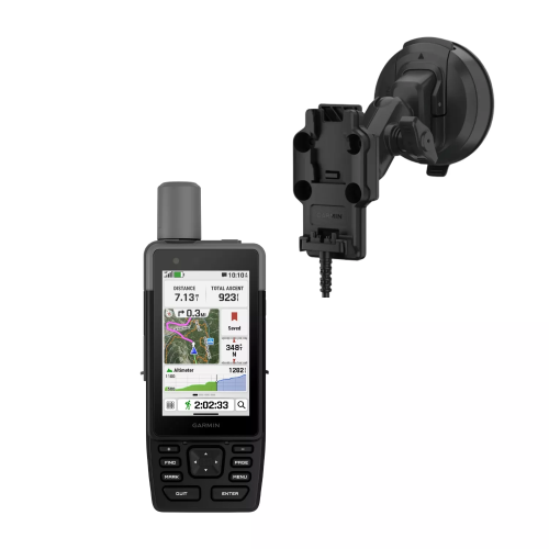 Garmin GPSMAP H1 Handheld GPS with Powered Suction Cup Mount Bundle