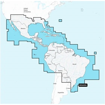 Garmin Navionics+ NSSA004L Mexico, Caribbean to Brazil