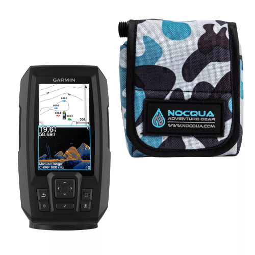 Garmin STRIKER Vivid 4cv with Transducer and Nocqua 10Ah Power Kit Bundle
