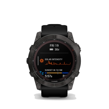 Garmin Fenix 7X Sapphire Solar Carbon Gray DLC Titanium with Black Band