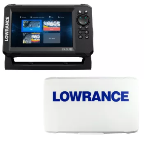 Lowrance Eagle 7 with US Inland Lakes and Splitshot Transducer with Protective Cover Bundle