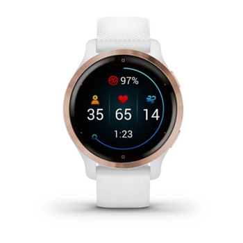 Garmin Venu 2S AMOLED GPS Smartwatch White with Rose Gold