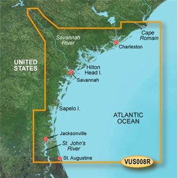 Garmin Bluechart G3 Vision Charleston to Jacksonville Chart - VUS008R