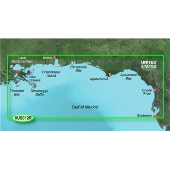 Garmin Bluechart G3 Vision Tampa to New Orleans Chart - VUS012R